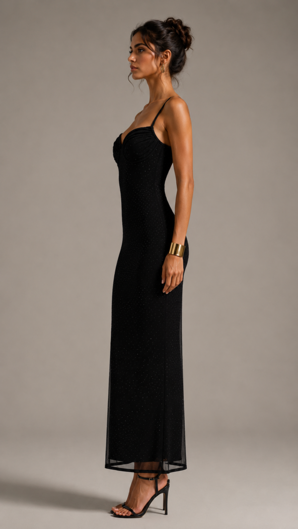 Vestido negro con brillo de fiesta | Stylicious (6)