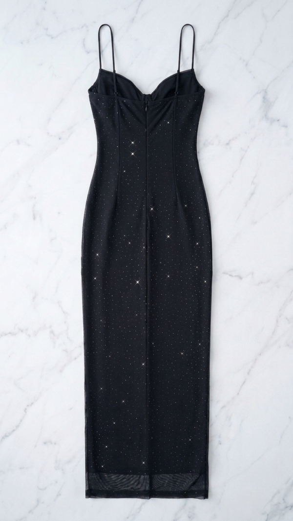 Vestido negro con brillo de fiesta | Stylicious (8)