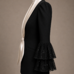 Chaqueta negra con volantes de encaje