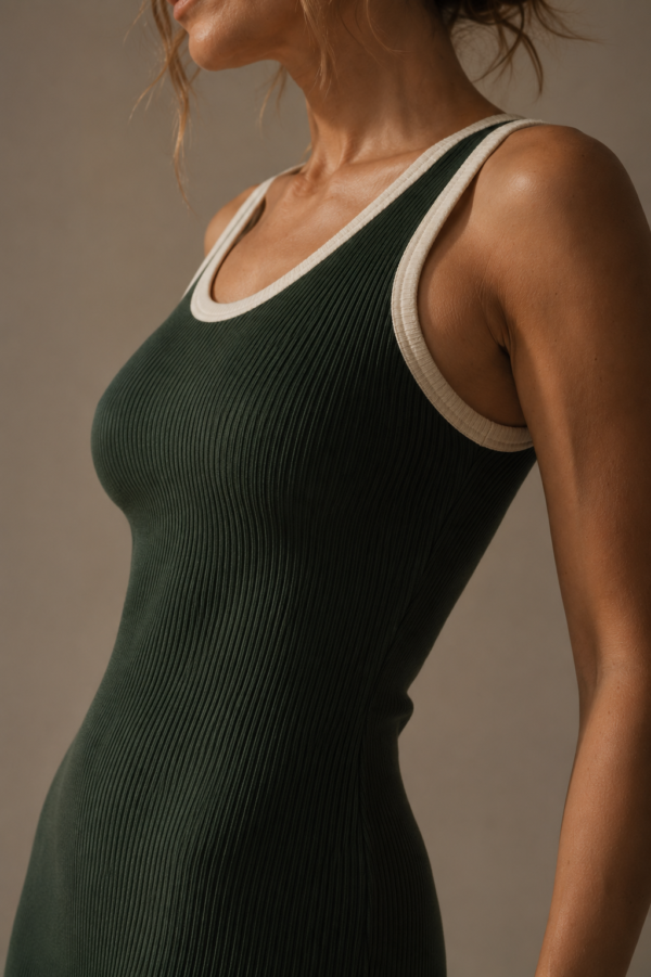 Vestido de punto verde elegante | Stylicious (6)