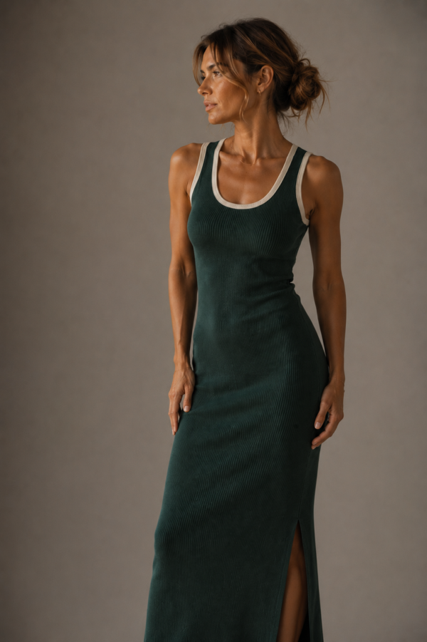 Vestido de punto verde elegante | Stylicious (5)