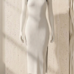 Vestido blanco y negro de punto | Stylicious (25)