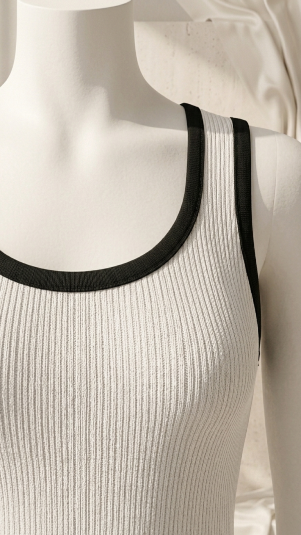 Vestido blanco y negro de punto | Stylicious (27)